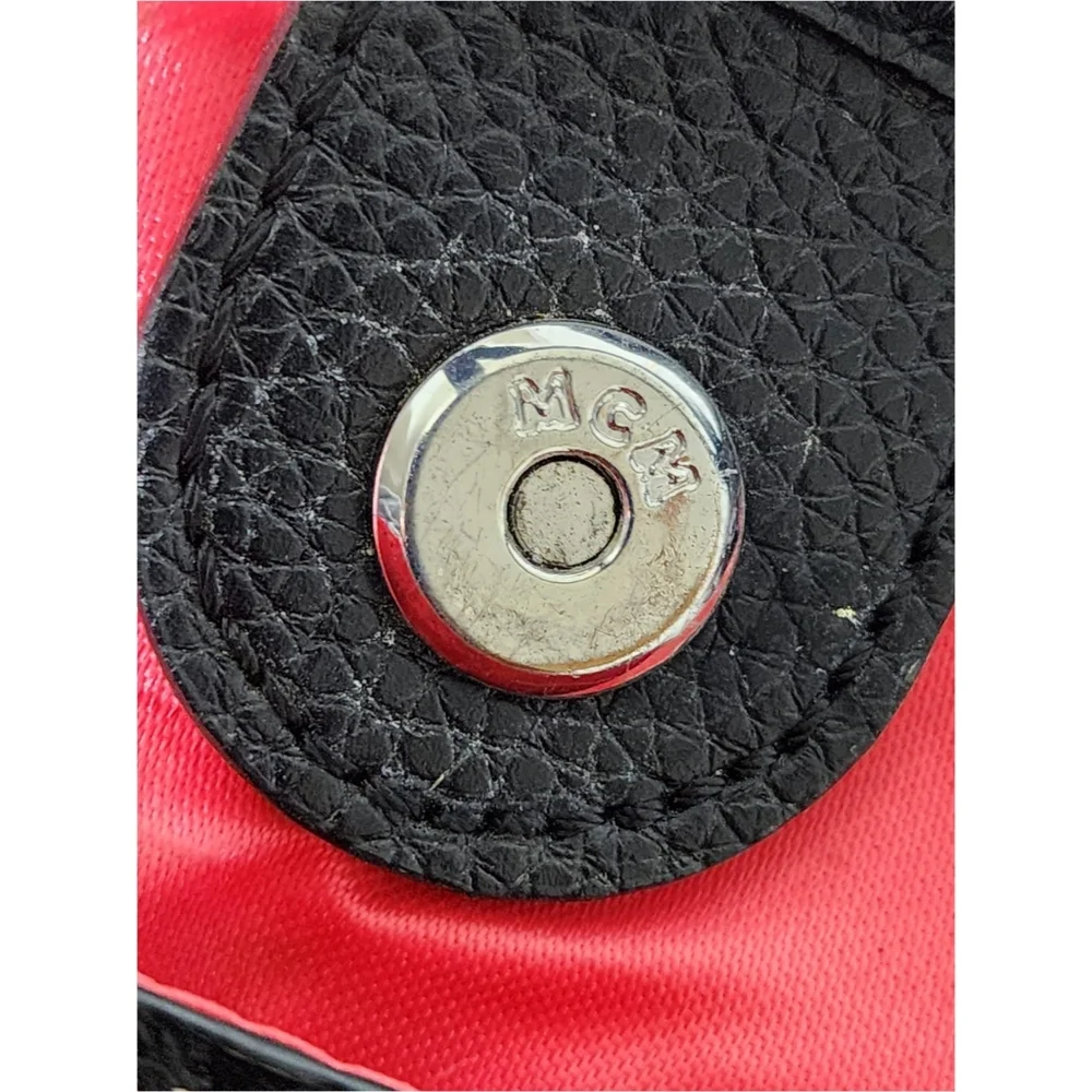 MCM Leather Color Splash Logo Mini Crossbody Bag Black